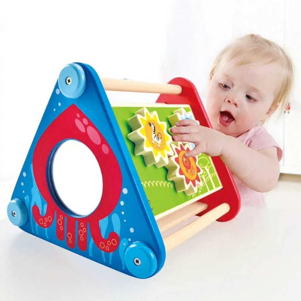 NIB Hape Take Along Wooden Activity Skill Learning Building Box Toy